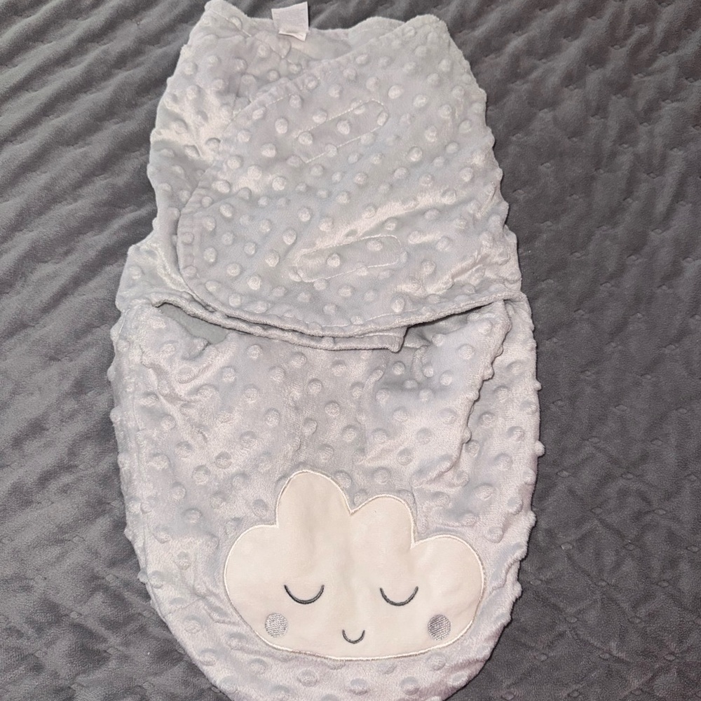 Adorable Gray Baby Swaddle with Cloud Design